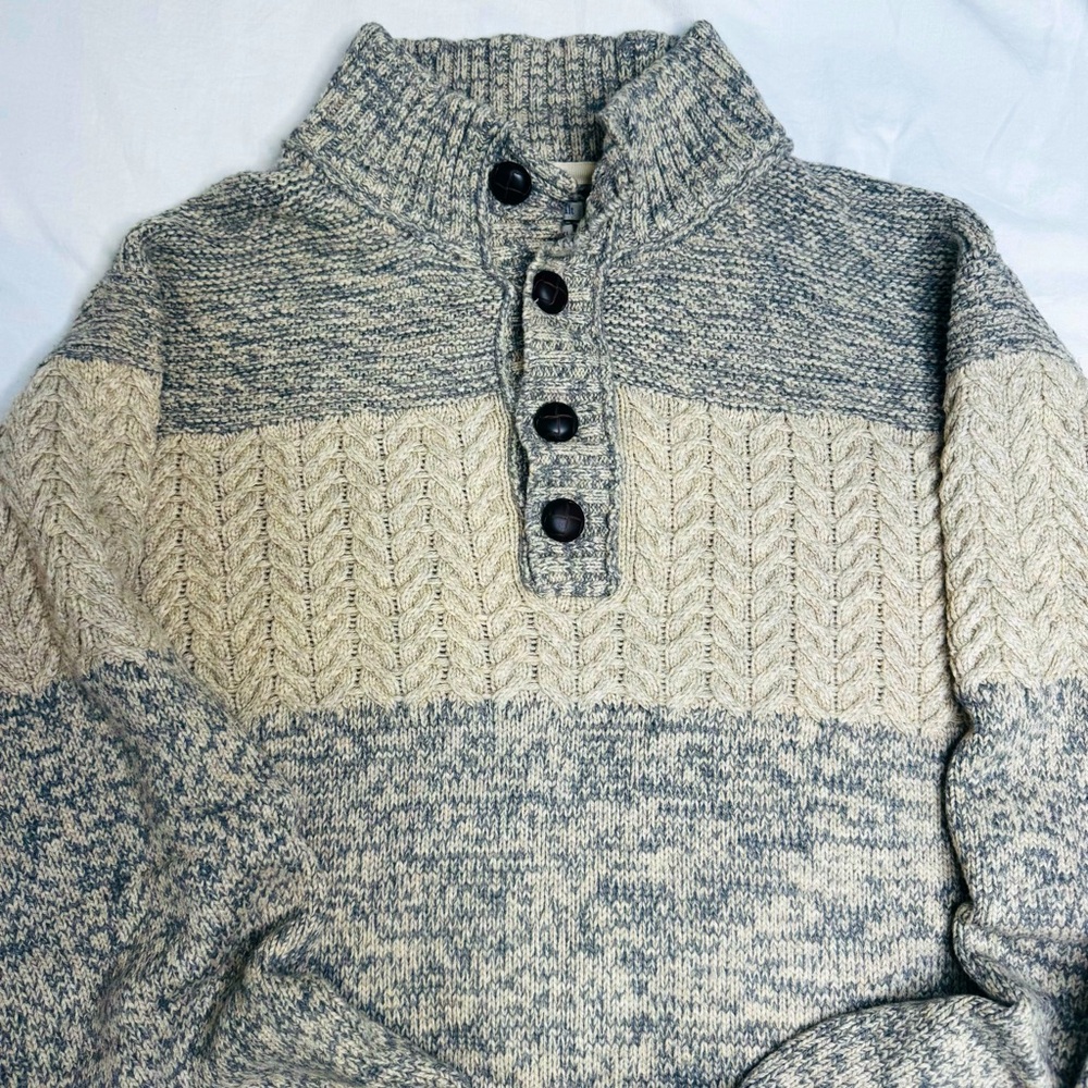 Carbon2Colbolt Gray and Cream Thick Sweater Men’s XL